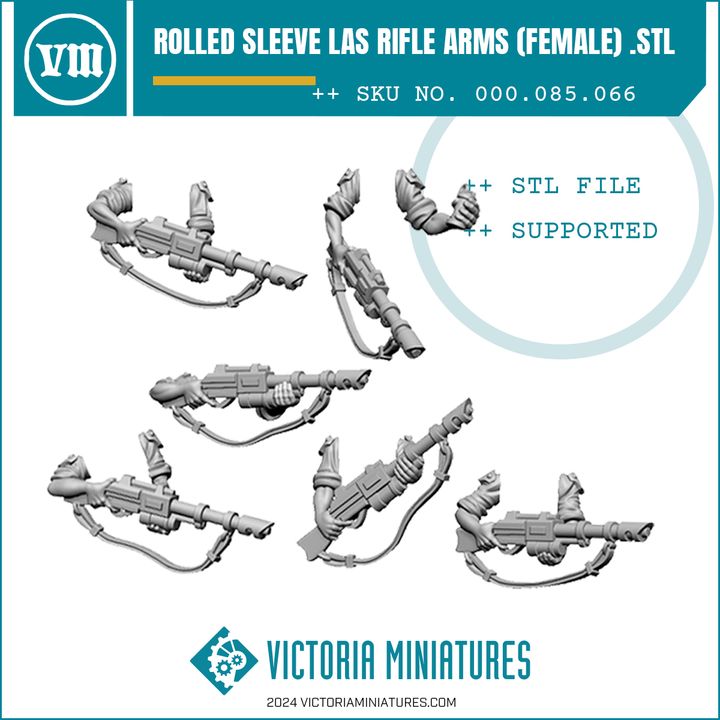 Rolled Sleeve Las Rifle Arms Female .STL Download