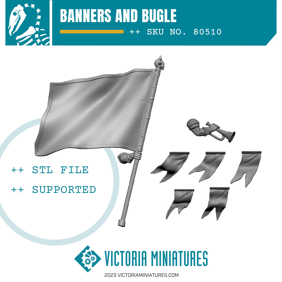 Rough Rider Banners and Bugle .STL Download