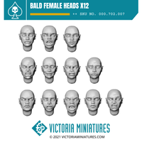 Bald Female Heads x12