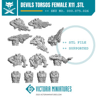 Van Diemen's World Devils Torsos Female x11 .STL Download