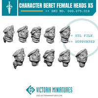 Character Beret Heads Female x5 .STL Download