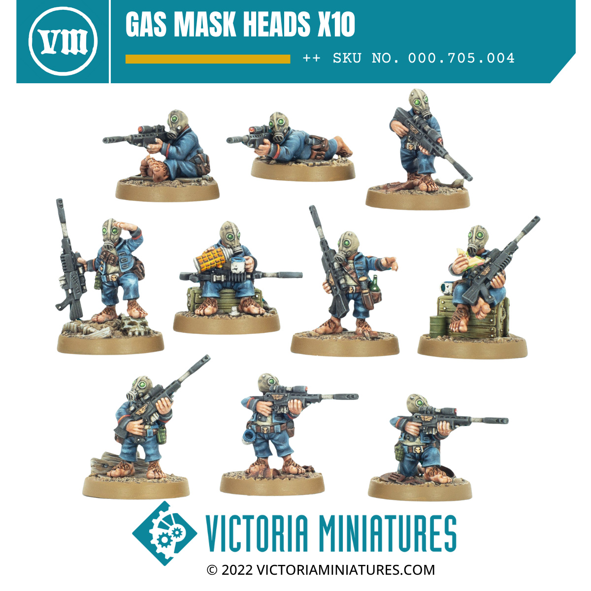 Gas Mask Heads x10
