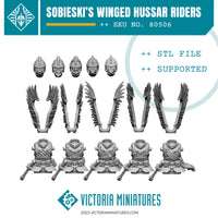 Winged Hussars Riders Torsos and Heads x5 .STL Download