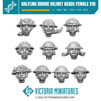 Halfling Brodie Helmet Heads Female x10