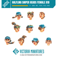 Halfling Sniper Heads Female x10