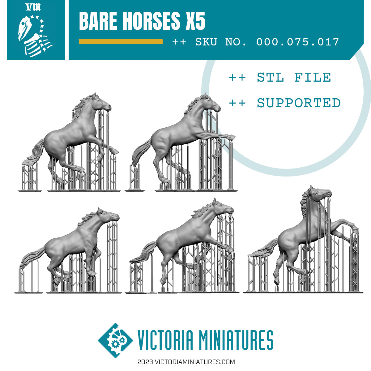 Bare Horses x5 .STL Download