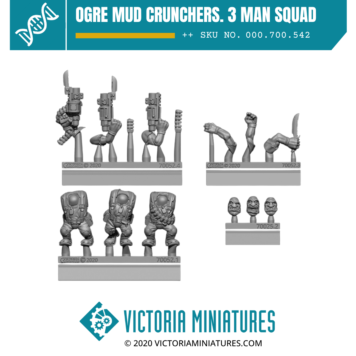 Ogre Mud Crunchers. 3 Man Squad