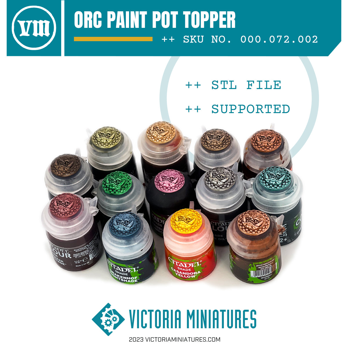 Orc Paint Pot Topper Swatch .STL