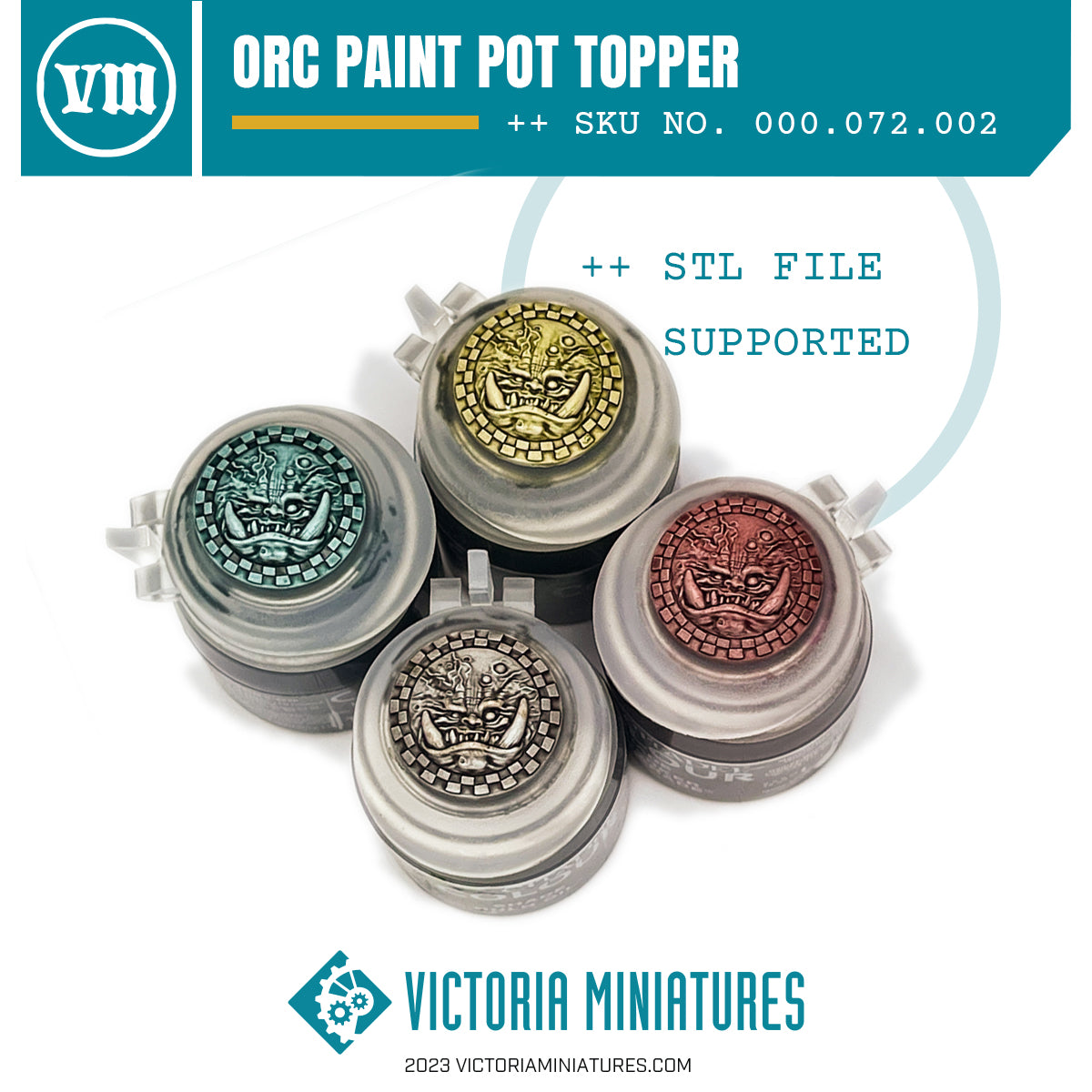 Orc Paint Pot Topper Swatch .STL