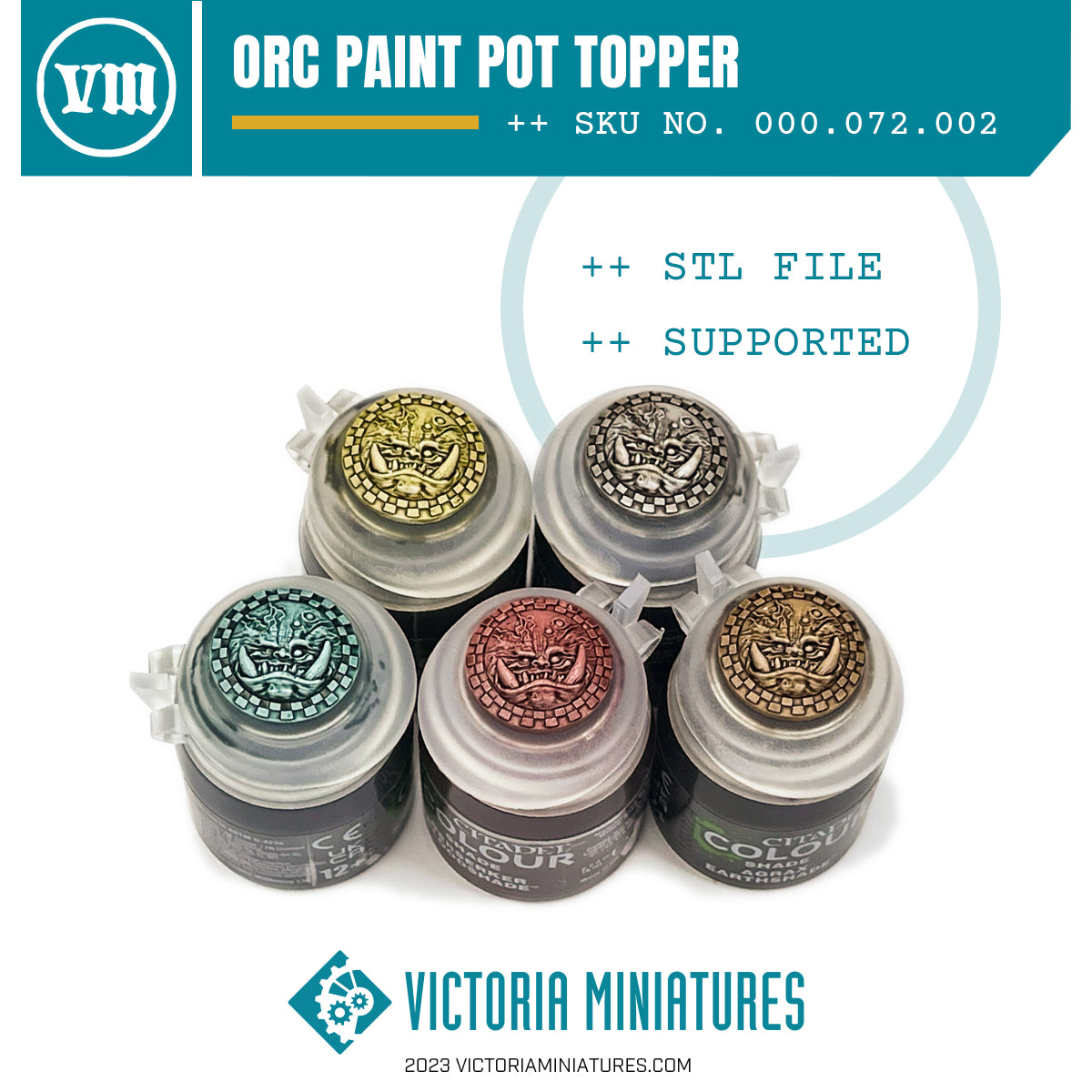 Orc Paint Pot Topper Swatch .STL