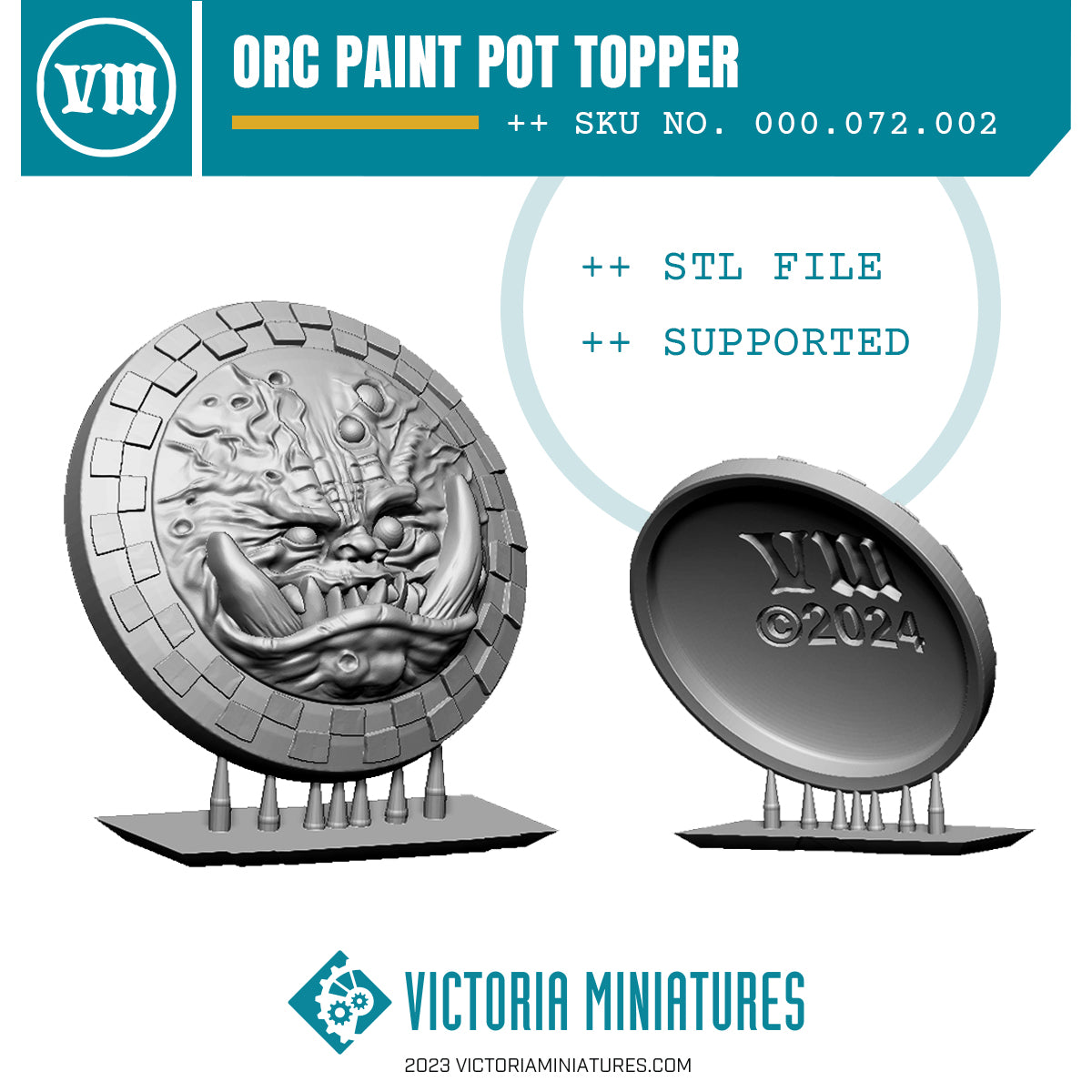 Orc Paint Pot Topper Swatch .STL
