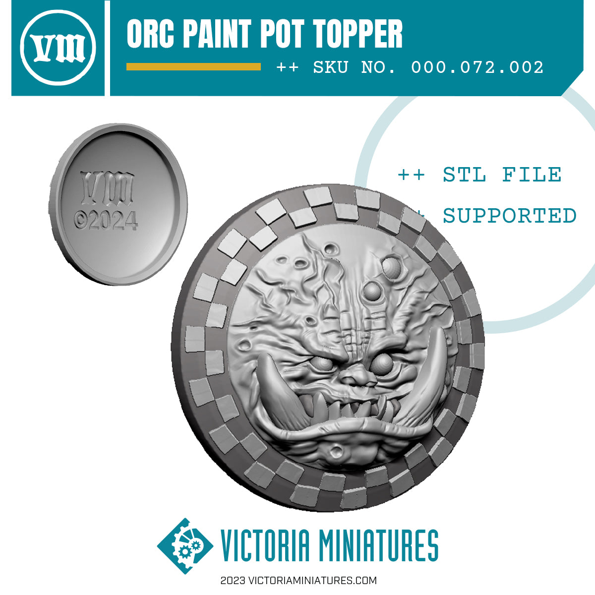 Orc Paint Pot Topper Swatch .STL