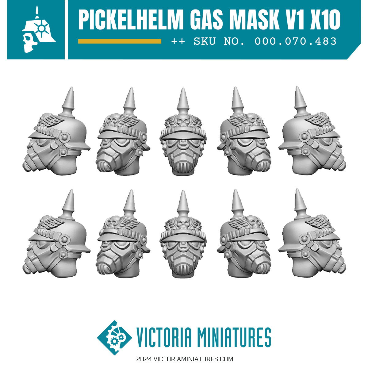 Pickelhelm Heads with Gasmask V1 x10