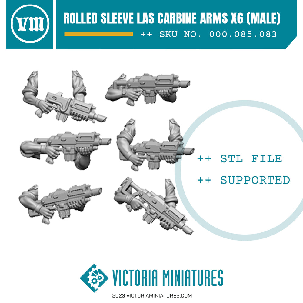 A collection of Rolled Sleeve Male Carbine Arms