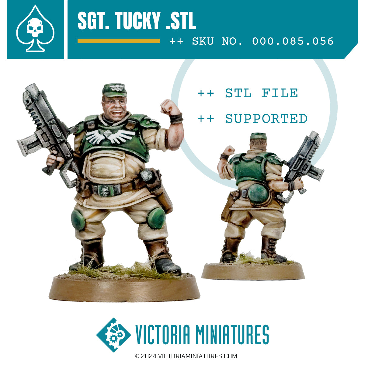The image shows two figures from the Sgt. Tucky series