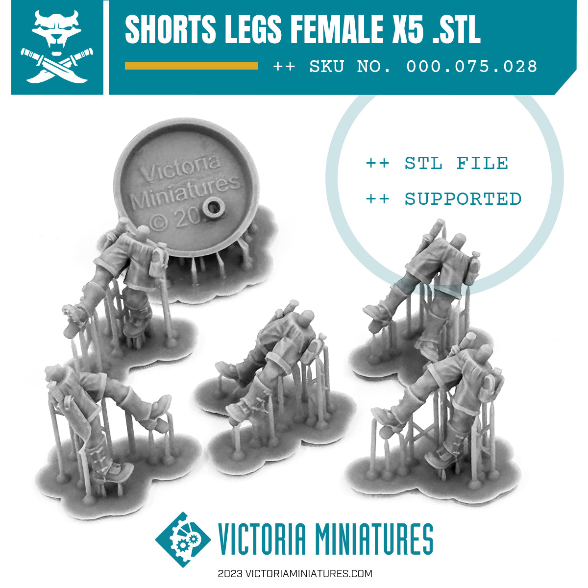 Van Diemen's World Devils Shorts Legs Female x5 .STL Download
