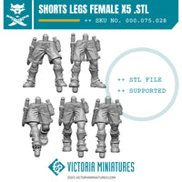 Van Diemen's World Devils Shorts Legs Female x5 .STL Download