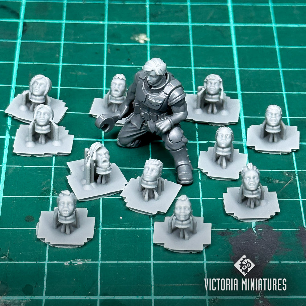 Short Hair Heads Female x12 .STL Download