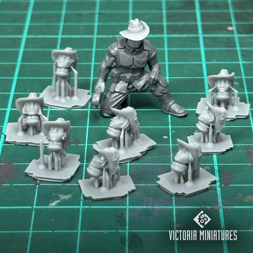 Slouch Hat Heads Female x10 .STL Download