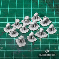 Short Hair Heads Female x12 .STL Download