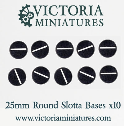 10 x 25mm Round Slotta Bases