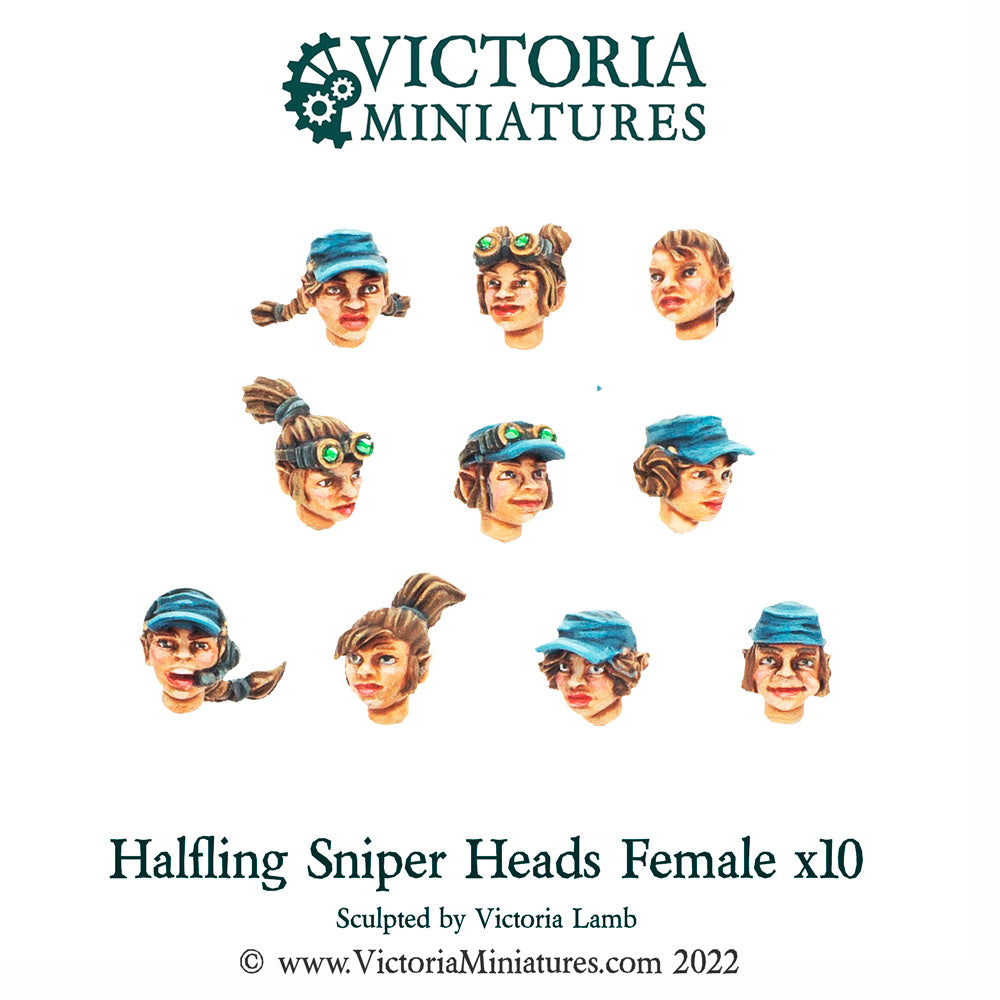 Halfling Sniper Heads Female x10