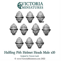Halfling Pith Helmet Heads Male x10