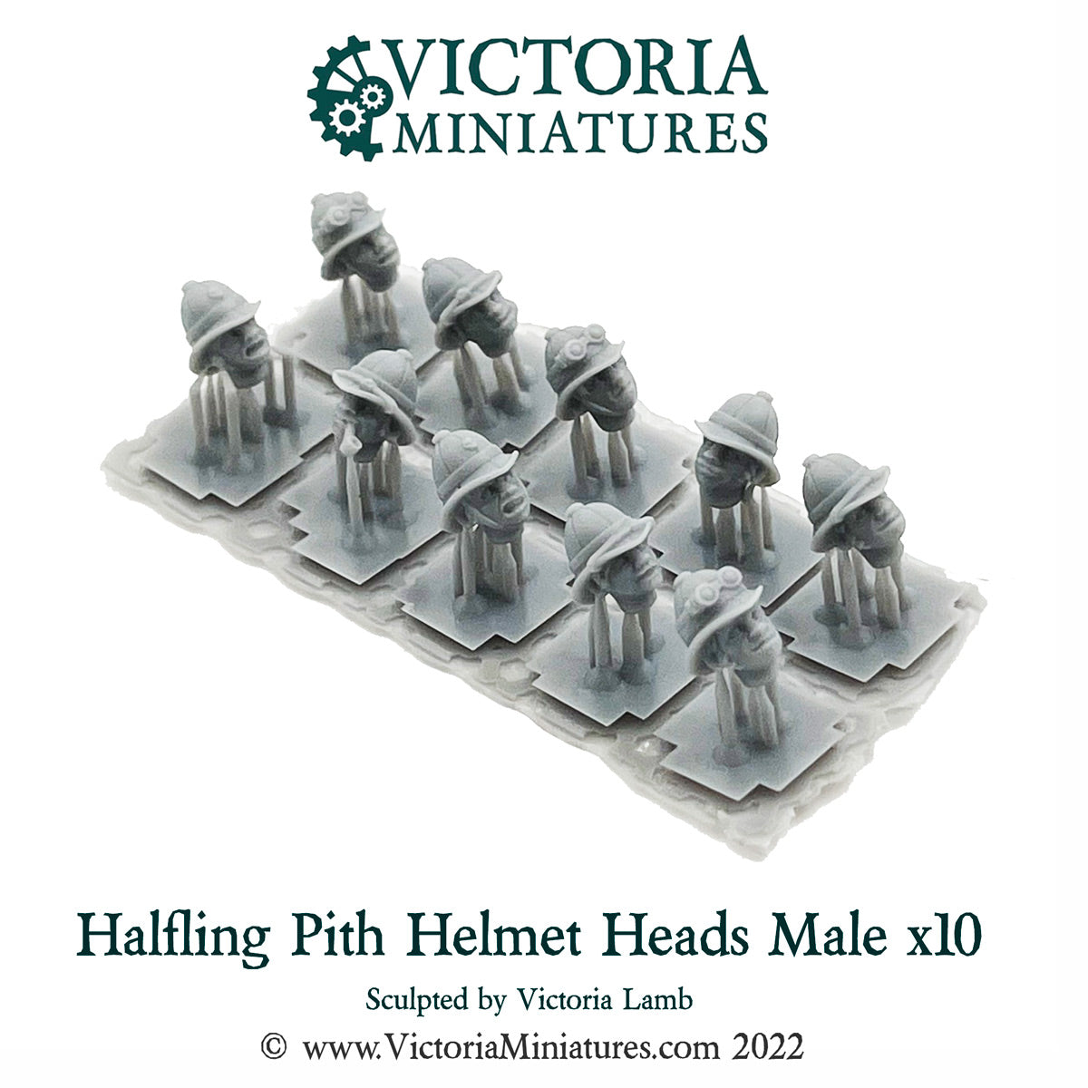 Halfling Pith Helmet Heads Male x10 .STL Download
