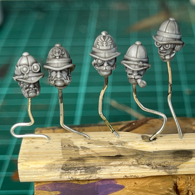 Pith Helmet Character Heads Male x5