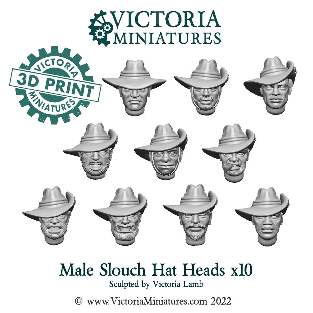 Slouch Hat Heads Male x10