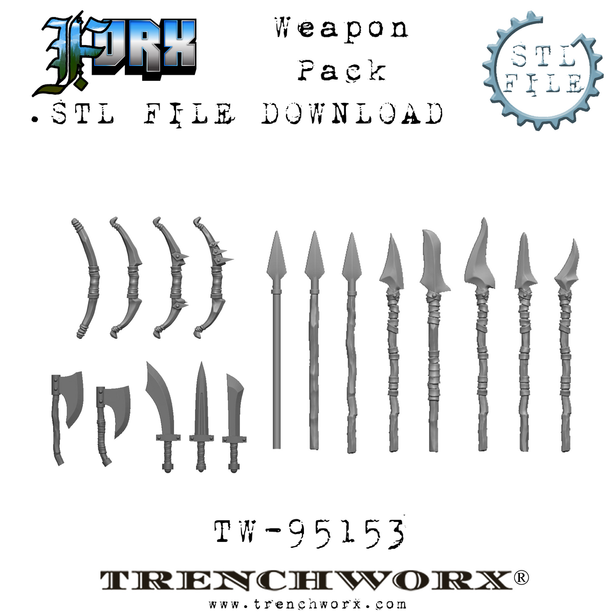 FOrx Orc Army Battle Bundle .STL Download