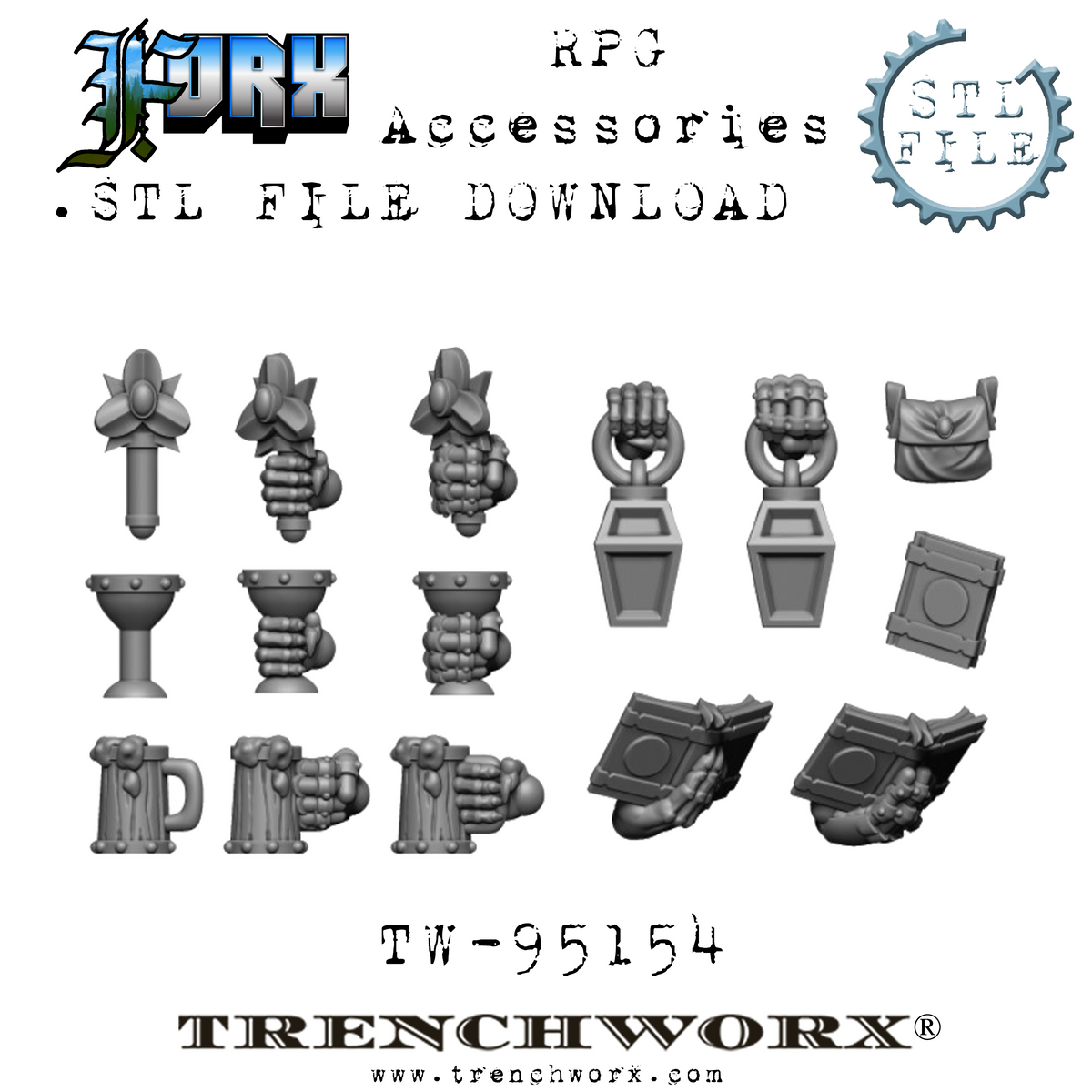 FOrx Orc Army Battle Bundle .STL Download