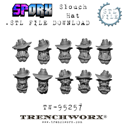 SpOrx Orc Slouch Hat Heads .STL Download