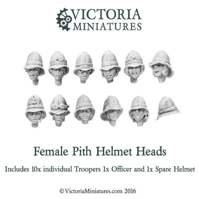 Female Pith Helmet Heads