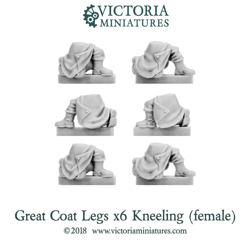 New Female Kneeling Great Coat Legs