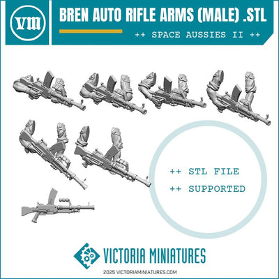 Model kit of Bren Auto Rifle Arms with Victoria Miniatures branding on a white background.