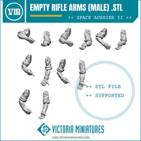 Empty Rolled Sleeve Rifle Arms (Male) .STL Download