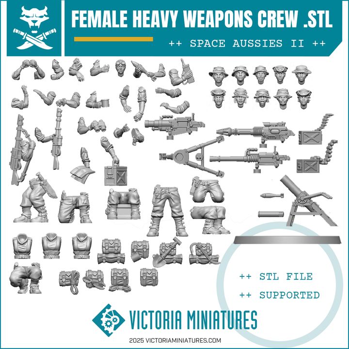Devils's Female Modular Heavy Weapons Crews .STL Download