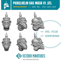 Pickelhelm Gas Mask Heads V1 .STL Download