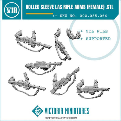 Rolled Sleeve Las Rifle Arms Female .STL Download
