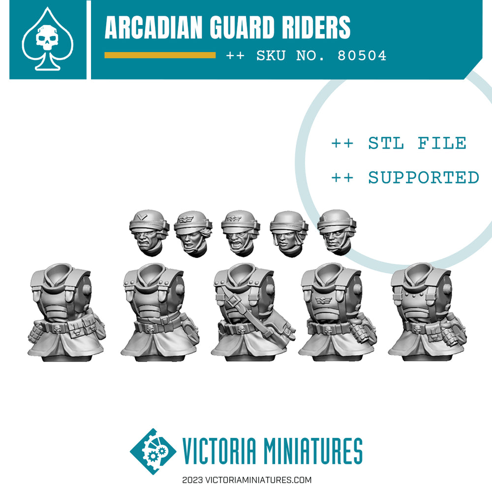 Arcadian Riders Torsos and Heads x5 .STL Download