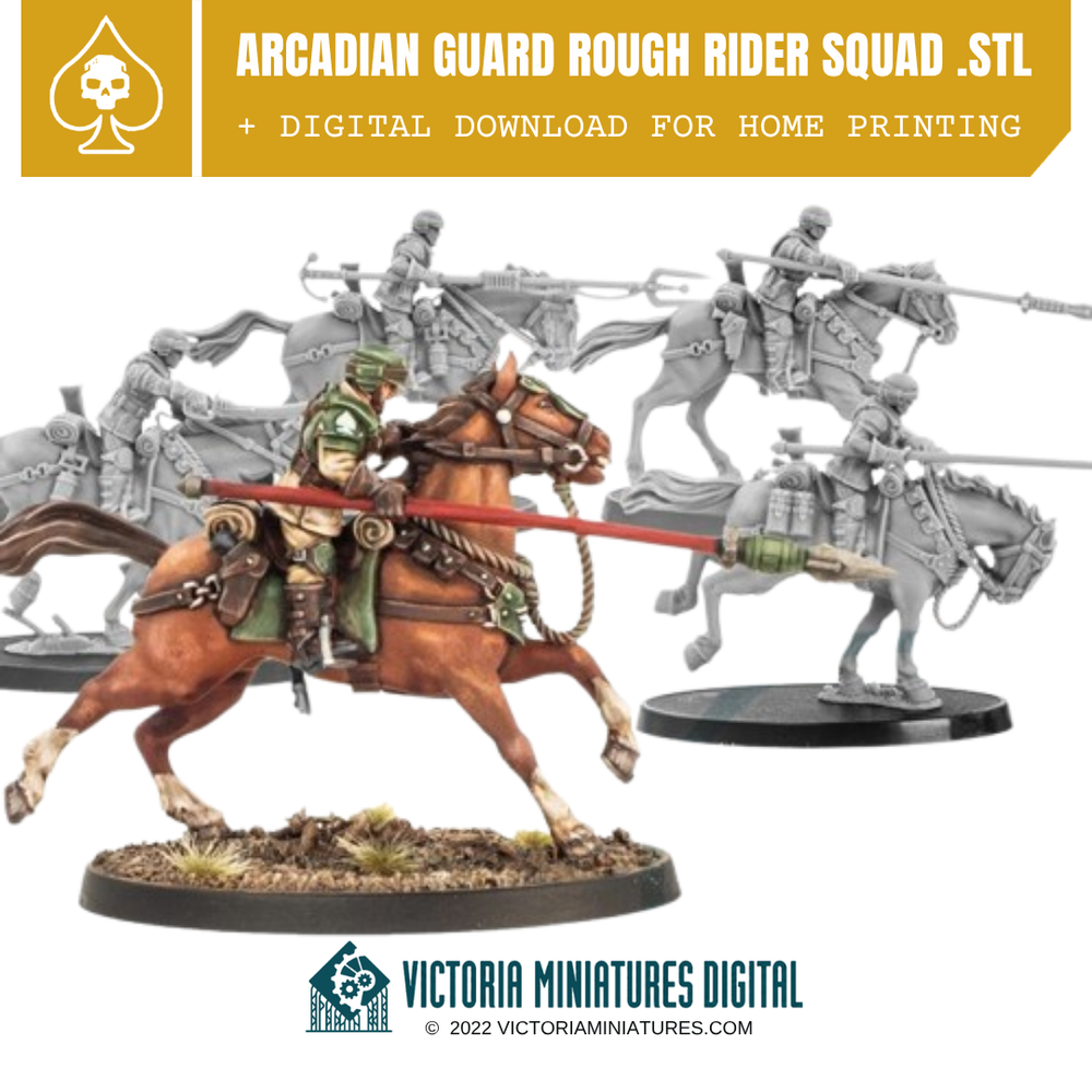Arcadian Guard Rough Rider Squad .STL Download Victoria Miniatures