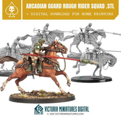 Arcadian Guard Rough Rider Squad .STL Download Victoria Miniatures