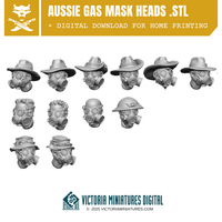 Aussie Gas Mask Heads .STL Download Victoria Miniatures