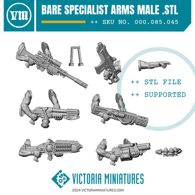 Bare Specialist Arms Male .STL Download
