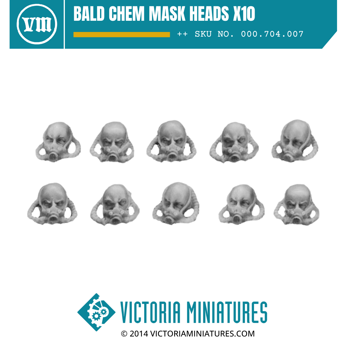Bald Chem Mask Heads x10