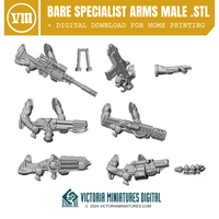 Bare Specialist Arms Male .STL Download Victoria Miniatures