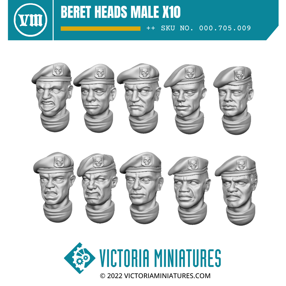 Beret Heads Male x10