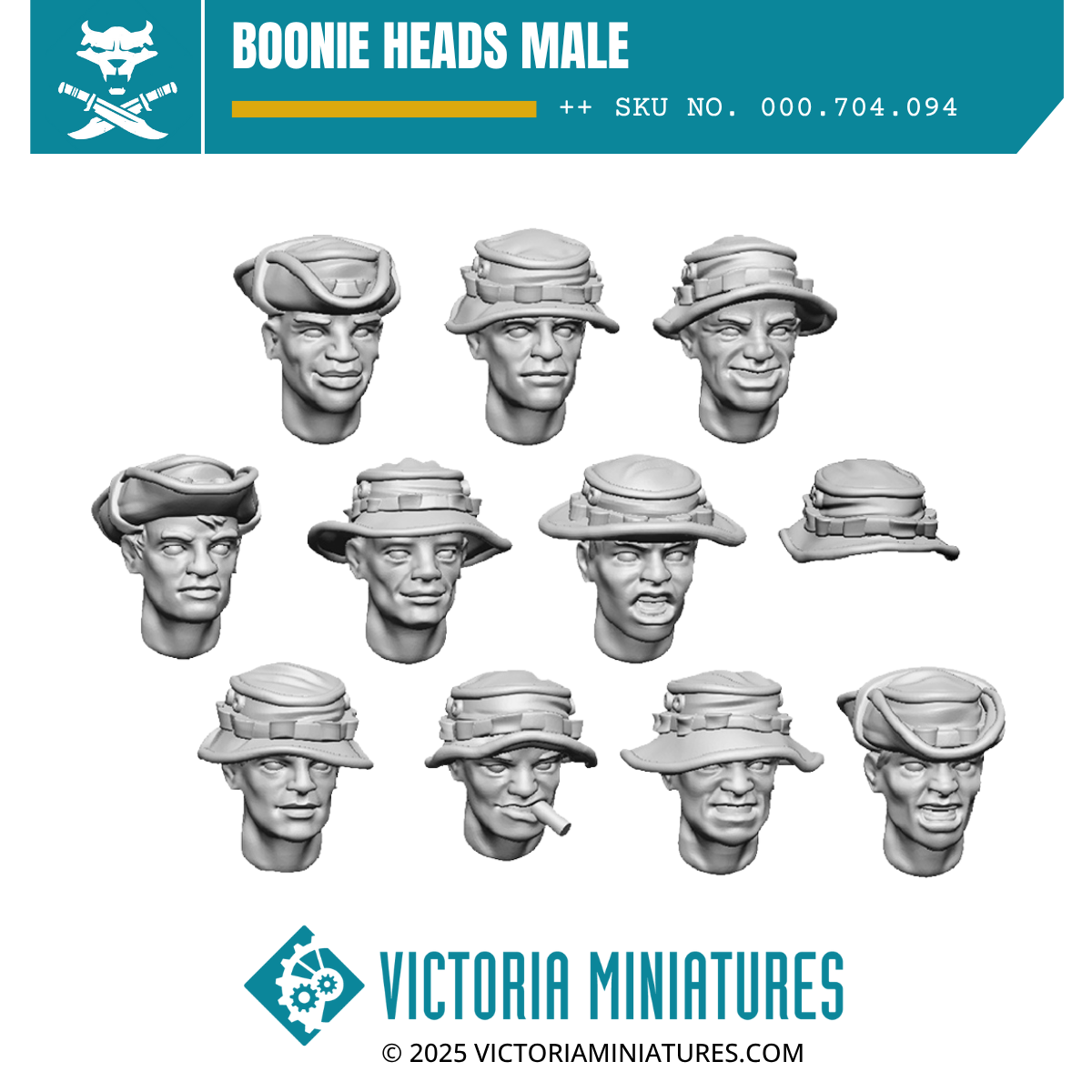Boonie Hat Heads Male x10