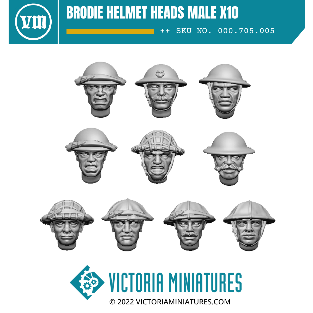 Brodie Helmet Heads Male x10